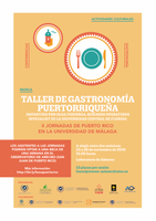 Cartel taller de gastronomía puertorriqueña