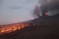 Una imagen del volcan de La Palma en erupción
