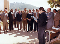 Acto de colocación de la primera piedra de la nueva Facultad de Ciencias Económicas y Empresariales (1982)