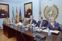 El rector Díez de los Ríos en la presentación de la II fase del campus de Teatinos (1998)