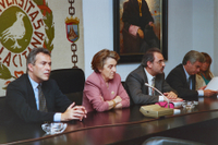 Díez de los Ríos con la Consejera de Educación,  Inmaculada Romacho  (1995)