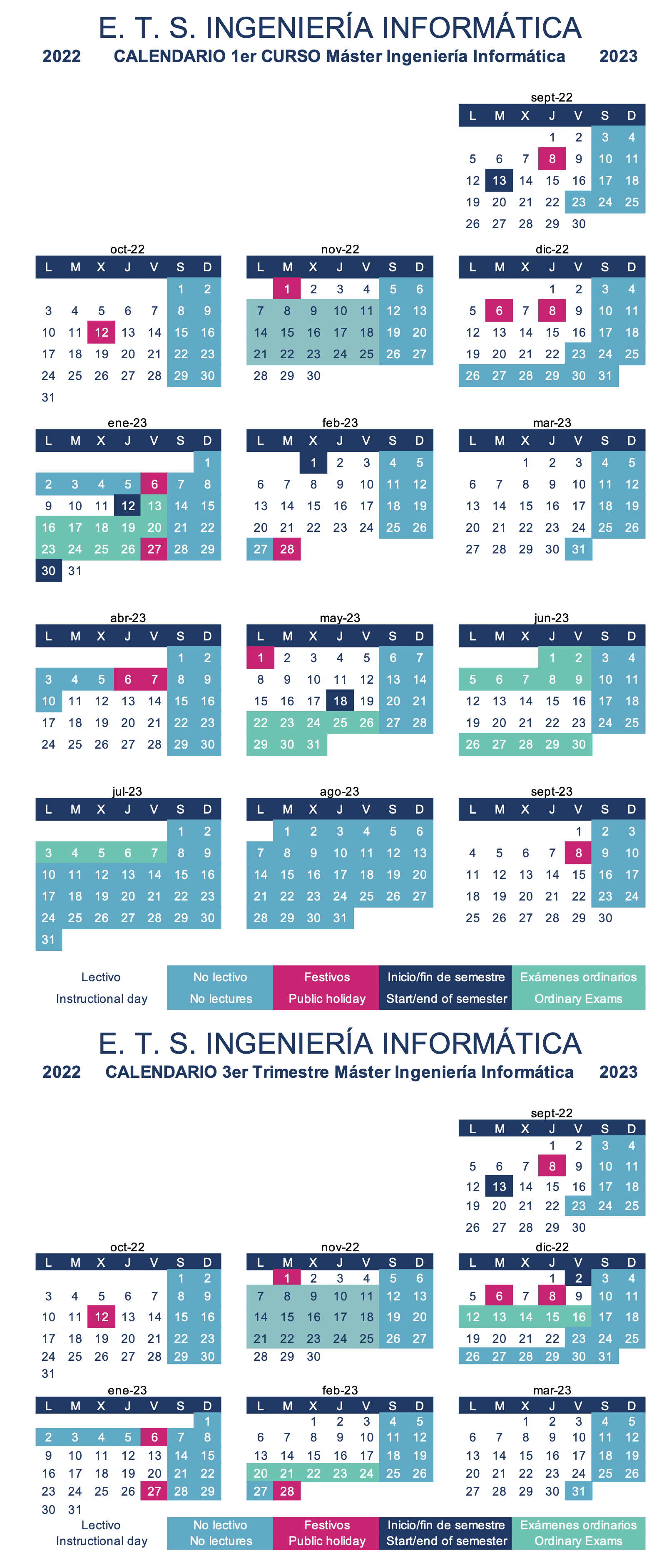 Calendario MUII 22-23