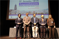 Autoridades posan antes de la inauguración de la jornada en la sede de Turismo Andaluz