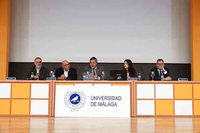Un instante de la inauguración, que ha tenido lugar en el salón de actos de la Escuela de Ingenierías